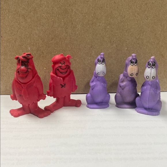 1987 Flintstones Fred, barney & Dino Fruity Pebbles Cereal Toy Figures Lot of 5 - Picture 5 of 5